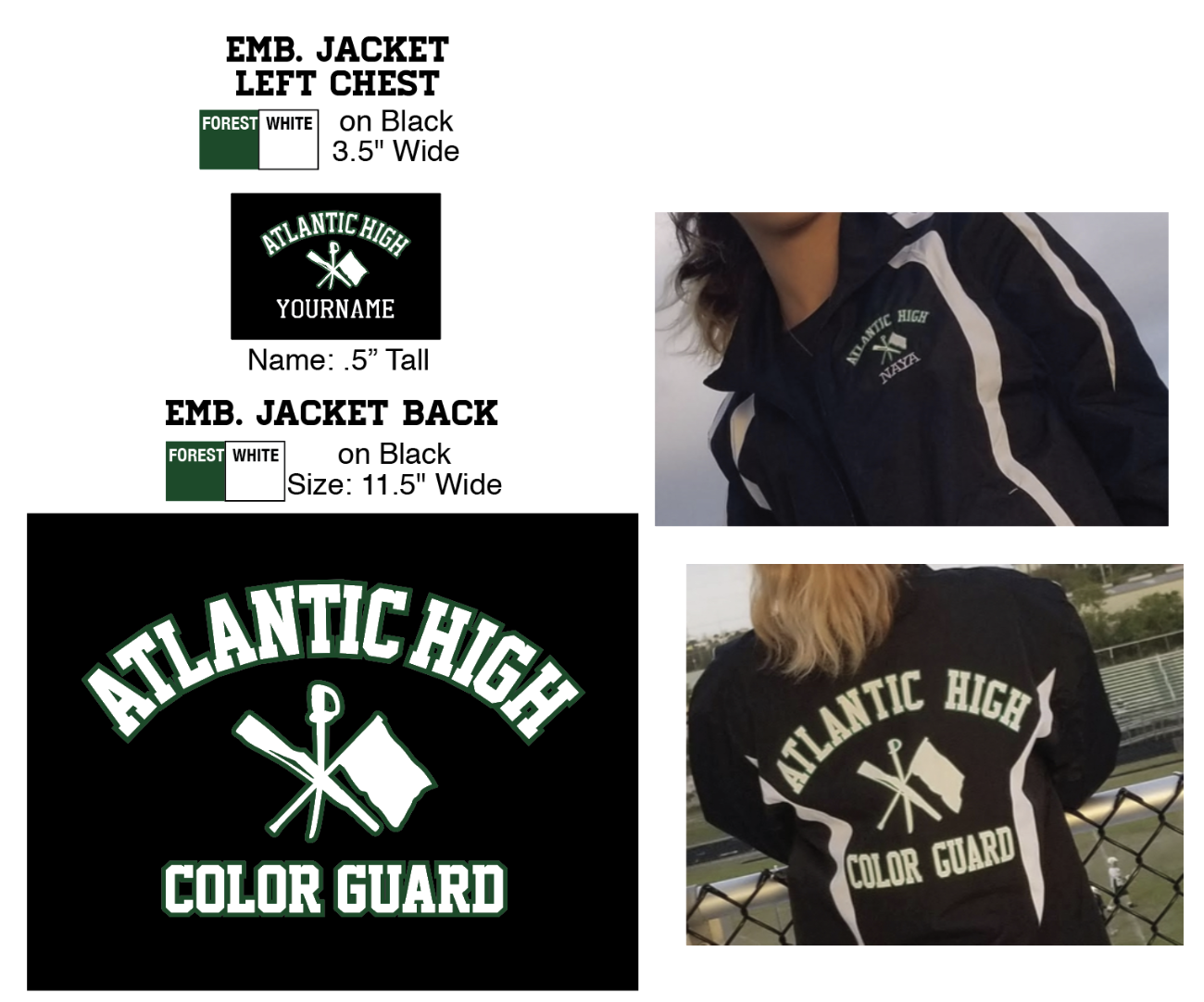 Atlantic High Color Guard Jackets